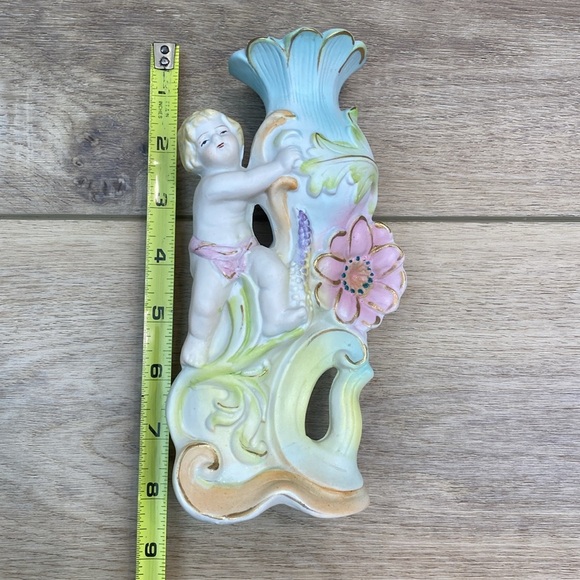 Vintage Cherub Porcelain Bud Stem Vase Coquette‎ Angelcore Fairycore Floral - Picture 7 of 10